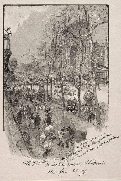 Boulevarderne, nær Porte St. Denis. af Auguste Louis Lepère