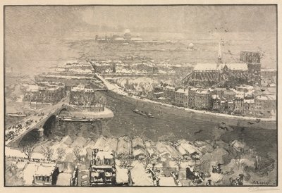 Paris under sne af Auguste Louis Lepère