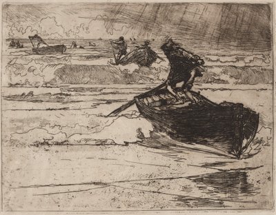Fiskere på flugt før stormen, 1892. af Auguste Louis Lepère