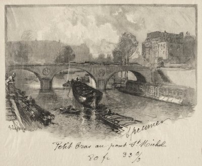 Håndvåben ved Pont St. Michel af Auguste Louis Lepère