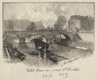Håndvåben ved Pont St. Michel. af Auguste Louis Lepère