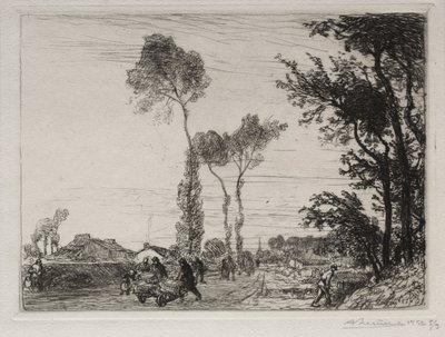 Tilbage fra St. Jean-de-Mont-markedet, 1910. af Auguste Louis Lepère