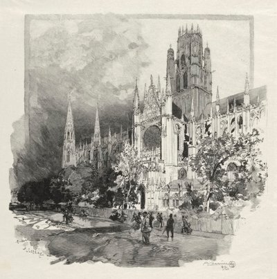 Illustreret Rouen: Saint Ouen Church af Auguste Louis Lepère