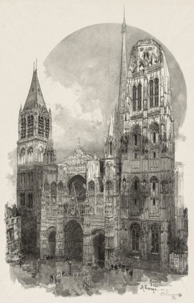 Illustreret Rouen: Katedralen i Rouen, 1888. af Auguste Louis Lepère