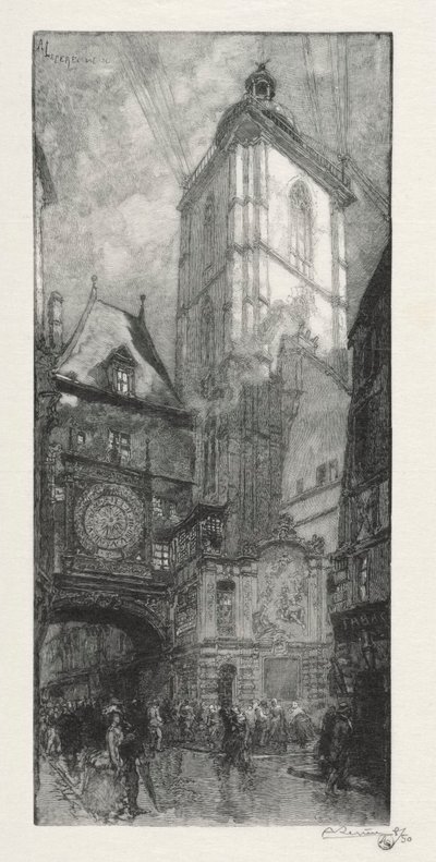 Illustreret Rouen: Det store ur af Auguste Louis Lepère