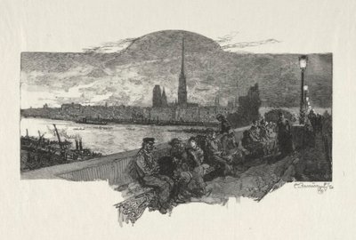 Illustreret Rouen: Stenbroen, 1896. af Auguste Louis Lepère
