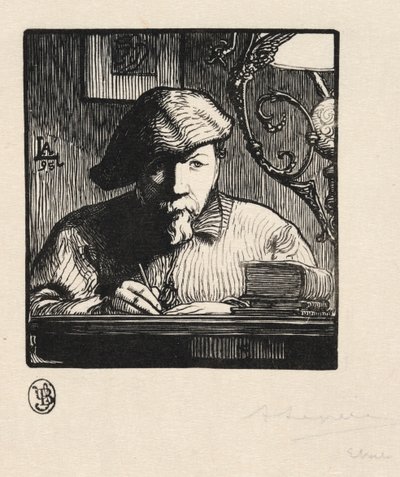 Selvportræt, 1895. af Auguste Louis Lepère