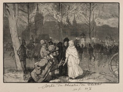 Forlader Chatelet-teatret af Auguste Louis Lepère