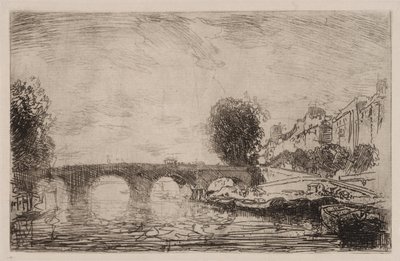 Solnedgang ved Pont Marie af Auguste Louis Lepère
