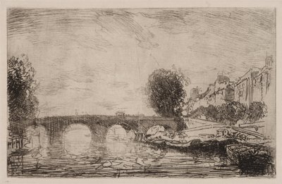 Solnedgang ved Pont Marie, 1890. af Auguste Louis Lepère