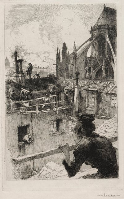 På tagene nær Notre Dame af Auguste Louis Lepère