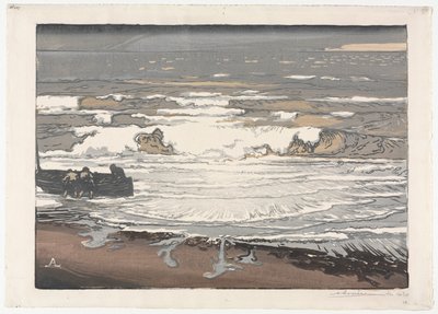 The Breaking Waves, tidevandet i september 1901, 1901. af Auguste Louis Lepère