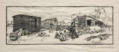 Vognhuset (Le wagon-logement) af Auguste Louis Lepère