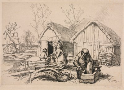 Woodcutters House Vendée, 1915. af Auguste Louis Lepère