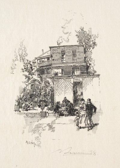 En Guinguette. af Auguste Louis Lepère