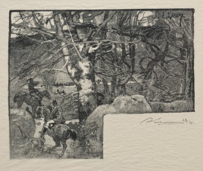 En hundejagt ved Mont Gerard af Auguste Louis Lepère