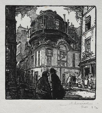 Udsigt over Hotel Colbert af Auguste Louis Lepère