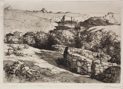 Udsigt over havnen i La Meule af Auguste Louis Lepère