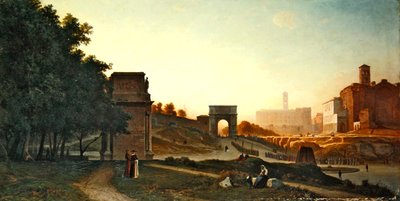 Forum ved solnedgang, 1865 af Auguste Paul Charles Anastasi