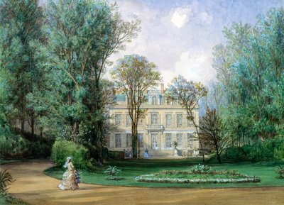 Hotel Rainbeaux, Avenue des Champs Elysees og 57 Rue de Ponthieu, Paris, 1868 (wc på papir) af Auguste Paul Charles Anastasi
