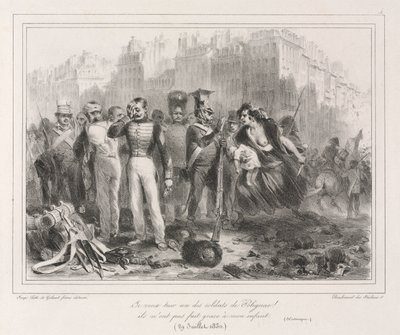 Album fra 1831: Jeg vil dræbe en af Polignacs soldater. De skånede ikke mit barn (Historisk) af Auguste Raffet
