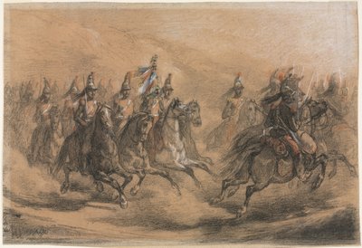 Cavalry Charge, ca. 1840. af Auguste Raffet