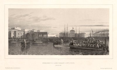 Den franske hærs landgang ved Civita-Vecchia, 25. april 1849 af Auguste Raffet