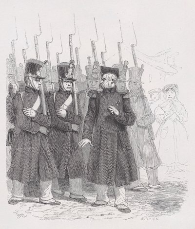 Den gamle korporal fra The Complete Works of Béranger, 1836. af Auguste Raffet