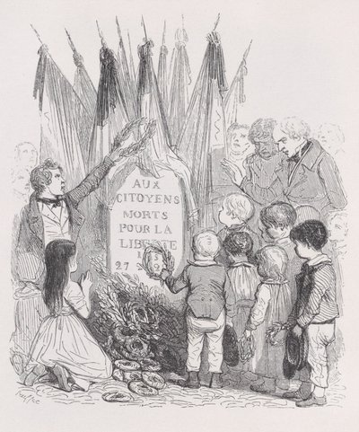 The Tombs of July fra The Complete Works of Béranger, 1836. af Auguste Raffet
