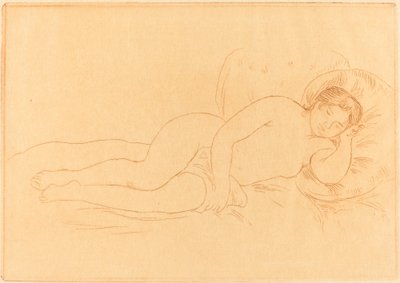 Kvinde nøgen tilbagelænet (Femme nue couchee) af Auguste Renoir