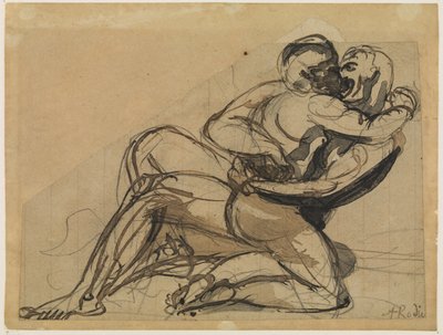 En mand der omfavner en kvinde af Auguste Rodin