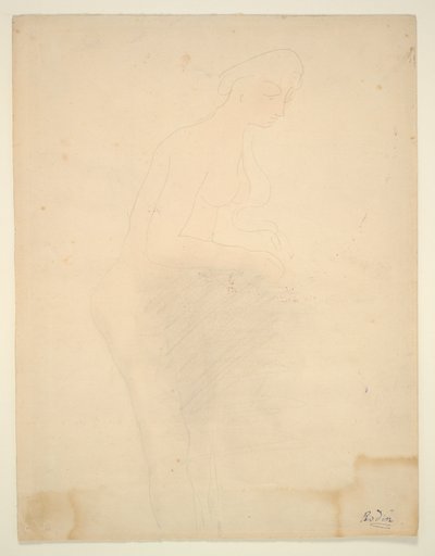 Nøgen stående, højre profil af Auguste Rodin