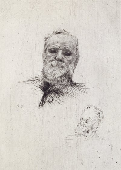 Portræt af Victor Hugo (1802-85) (litho) af Auguste Rodin