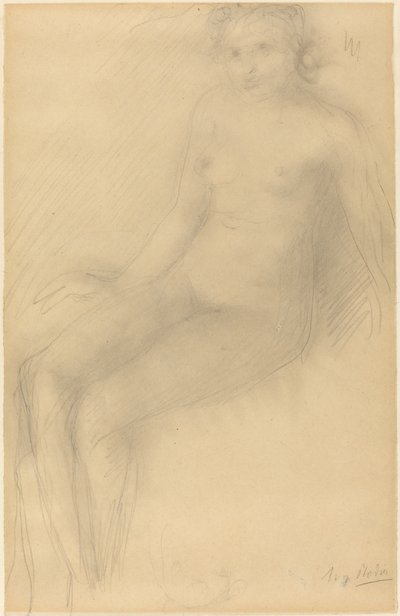 Siddende nøgen kvinde af Auguste Rodin