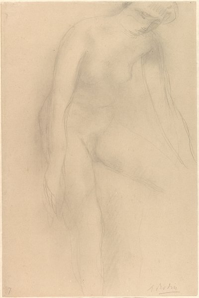 Stående kvindelig nøgen, foroverbøjet af Auguste Rodin