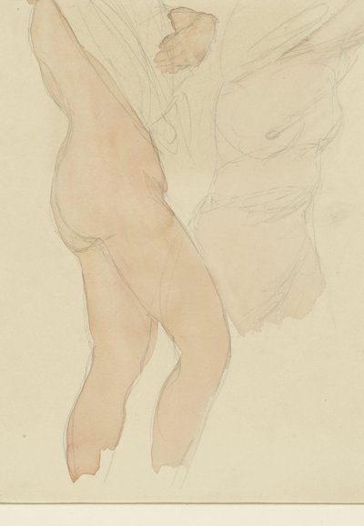 Studieark med to kvinder, der tager deres skjorter af af Auguste Rodin
