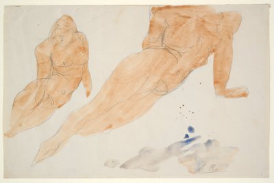 To liggende nøgenbilleder af Auguste Rodin
