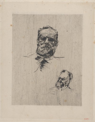 Victor Hugo fuld ansigt, 1885. af Auguste Rodin