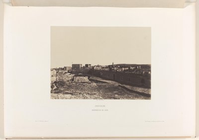 Udsigt over Jerusalem fra Zion Jerusalem. Sions fæstning (titel på objekt) af Auguste Salzmann