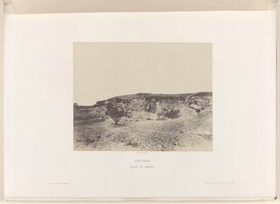 Udsigt over Jeremias hule nær Jerusalem Jerusalem. Cave of Jérémie (titel på objekt) af Auguste Salzmann