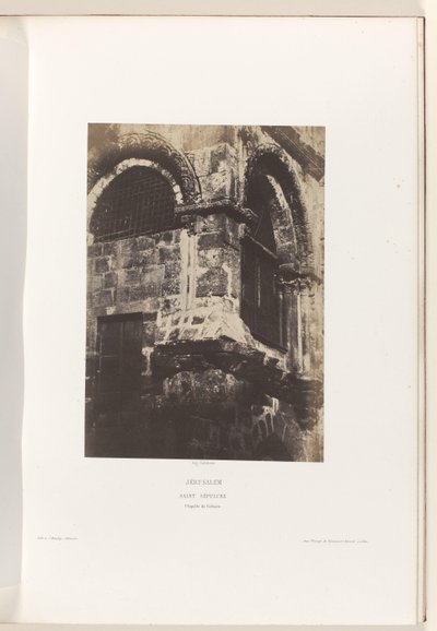 Kapel van de Heilig Grafkerk, Jeruzalem Jerusalem. Hellige Grav. Golgata Kapel (titel på objekt) af Auguste Salzmann