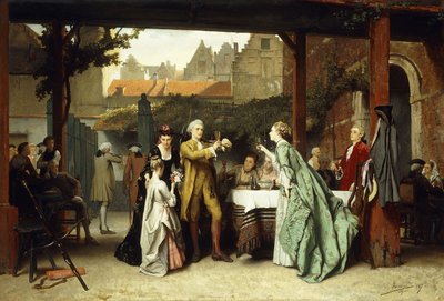 Toasting the Winner, 1870 af Auguste Serrure