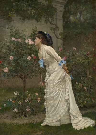 Kvinde og roser, 1879 af Auguste Toulmouche