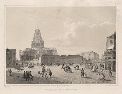 Byggearbejde i 1838 Fra: Opførelsen af Saint Isaacs Cathedral, 1845 af Auguste de Montferrand