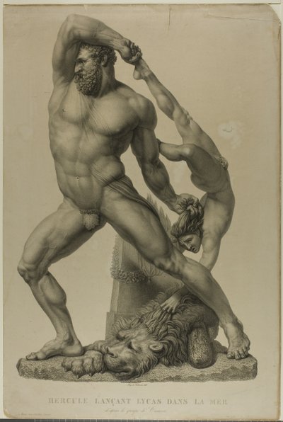 Hercules kaster Lichas i havet af Auguste de Valmont