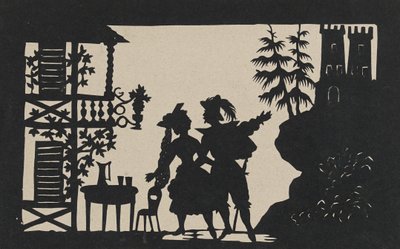 Dobbeltsidet silhuet af Augustin Amant Constant Fidele Edouart