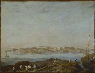 Vue de Sveaborg (ou Suomenlinna, Viapori) (Finland) - Udsigt over Sveaborg, af Ehrensvard, Augustin (1710-1772). Olie på lærred. Mål: 54x69,5 cm. Nationalmuseet i Stockholm af Augustin Ehrensvard