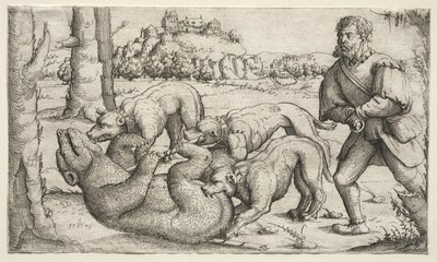 En bjørnejagt af Augustin Hirschvogel