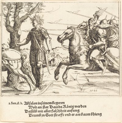 Absalom dræbt af Joab af Augustin Hirschvogel