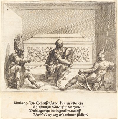 Kristus i graven, 1548. af Augustin Hirschvogel